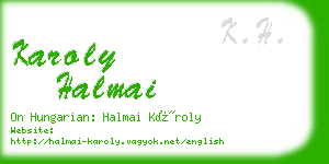 karoly halmai business card